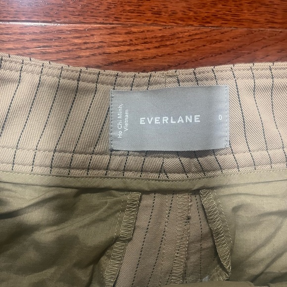 Everlane the way-high taper pant cornstalk/black stripe cropped ankle pleated 0 - Picture 4 of 5